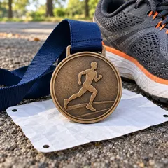 Medalha de chegada para sua primeira corrida de rua
